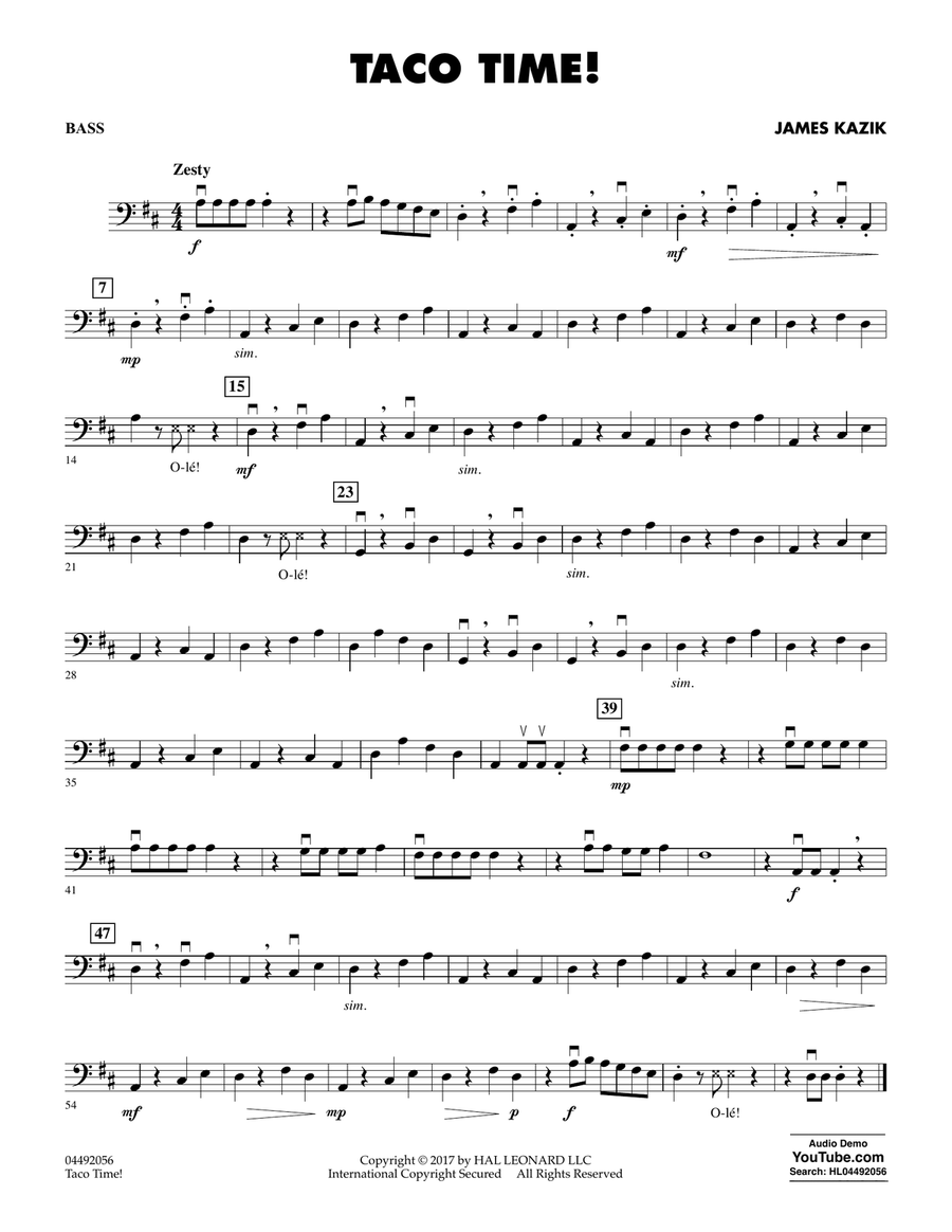Taco Time! - String Bass Orchestra scores gallery preview page 1