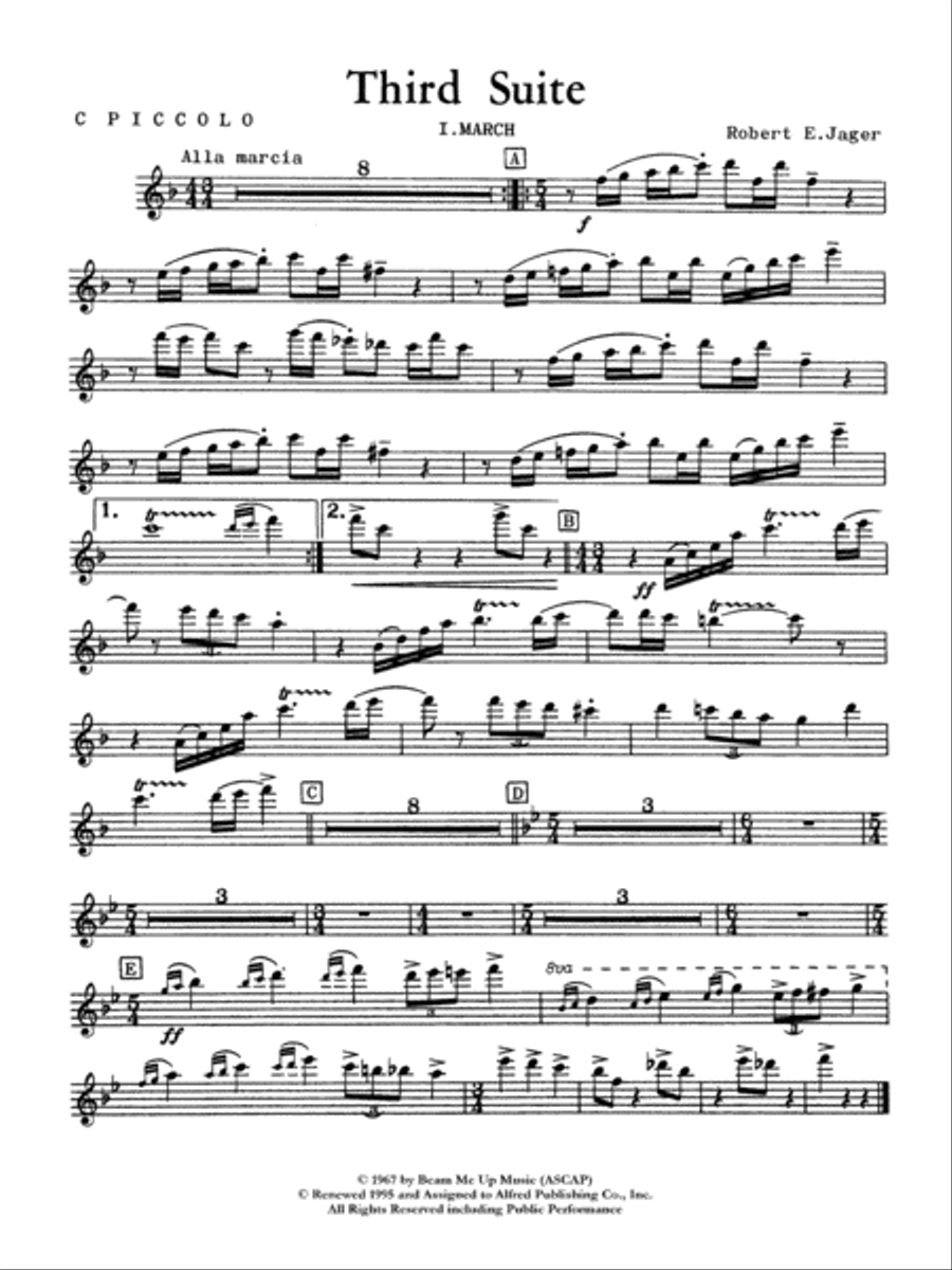 Third Suite (I. March, II. Waltz, III. Rondo): Piccolo Concert Band scores gallery preview page 1