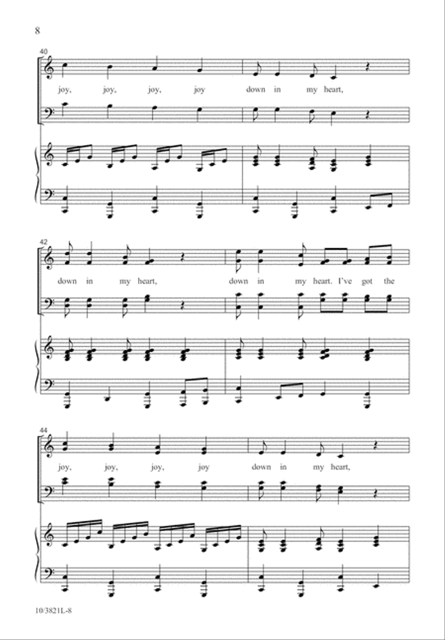 Joy Down in My Heart 4-Part scores gallery preview page 9