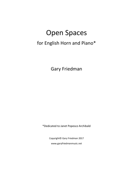 Open Spaces (for English Horn and Piano) image number null