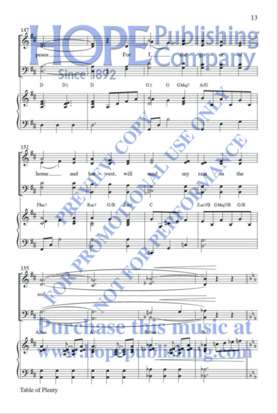 Table of Plenty Choir scores gallery preview page 14