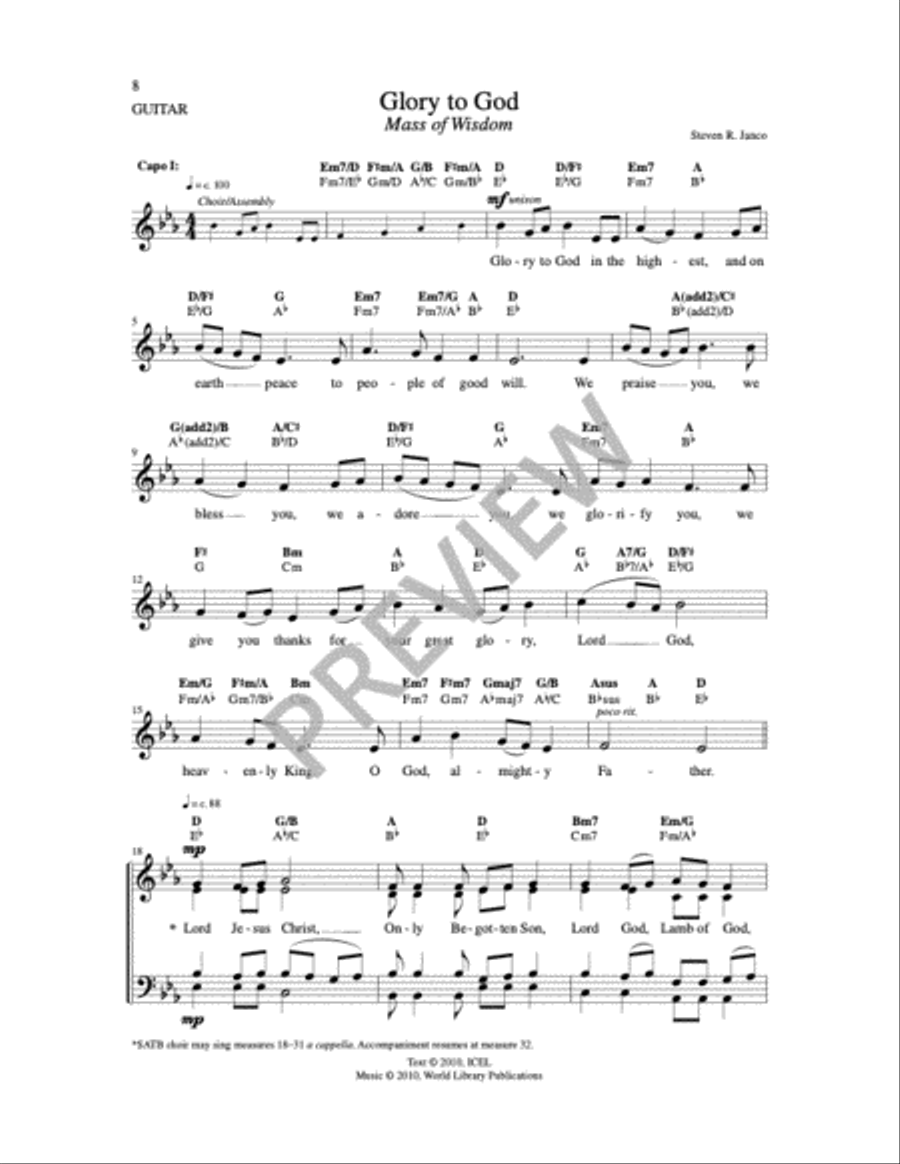 Glory to God-Mass of Wisdom Praise scores gallery preview page 13