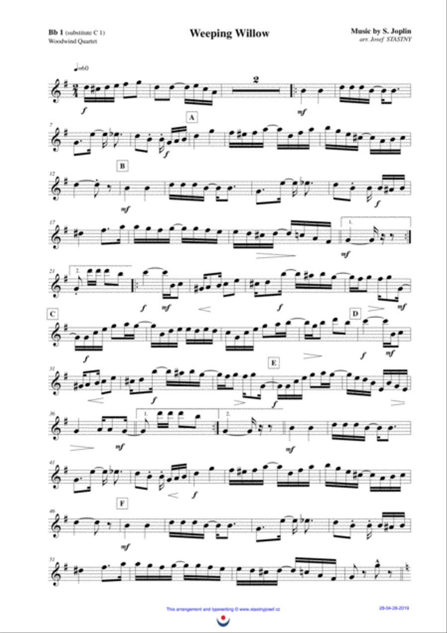Weeping Willow Woodwind Quartet scores gallery preview page 6