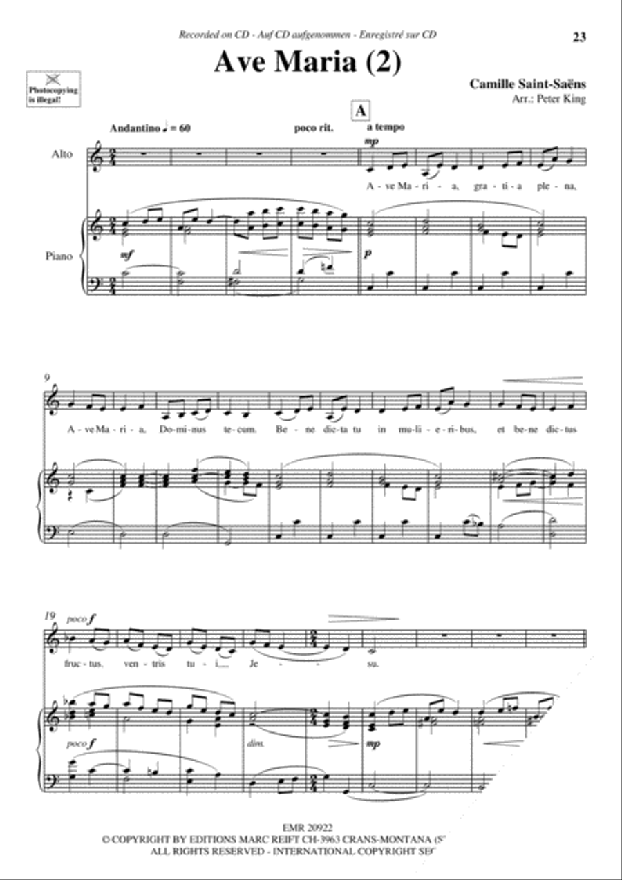 100 Ave Maria Volume 9 Alto Voice scores gallery preview page 10