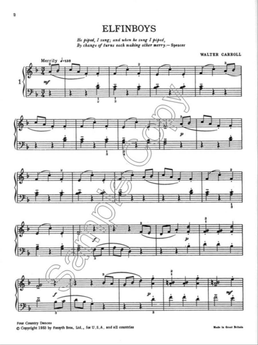 Four Country Dances Four Country Dances Piano Solo scores gallery preview page 2