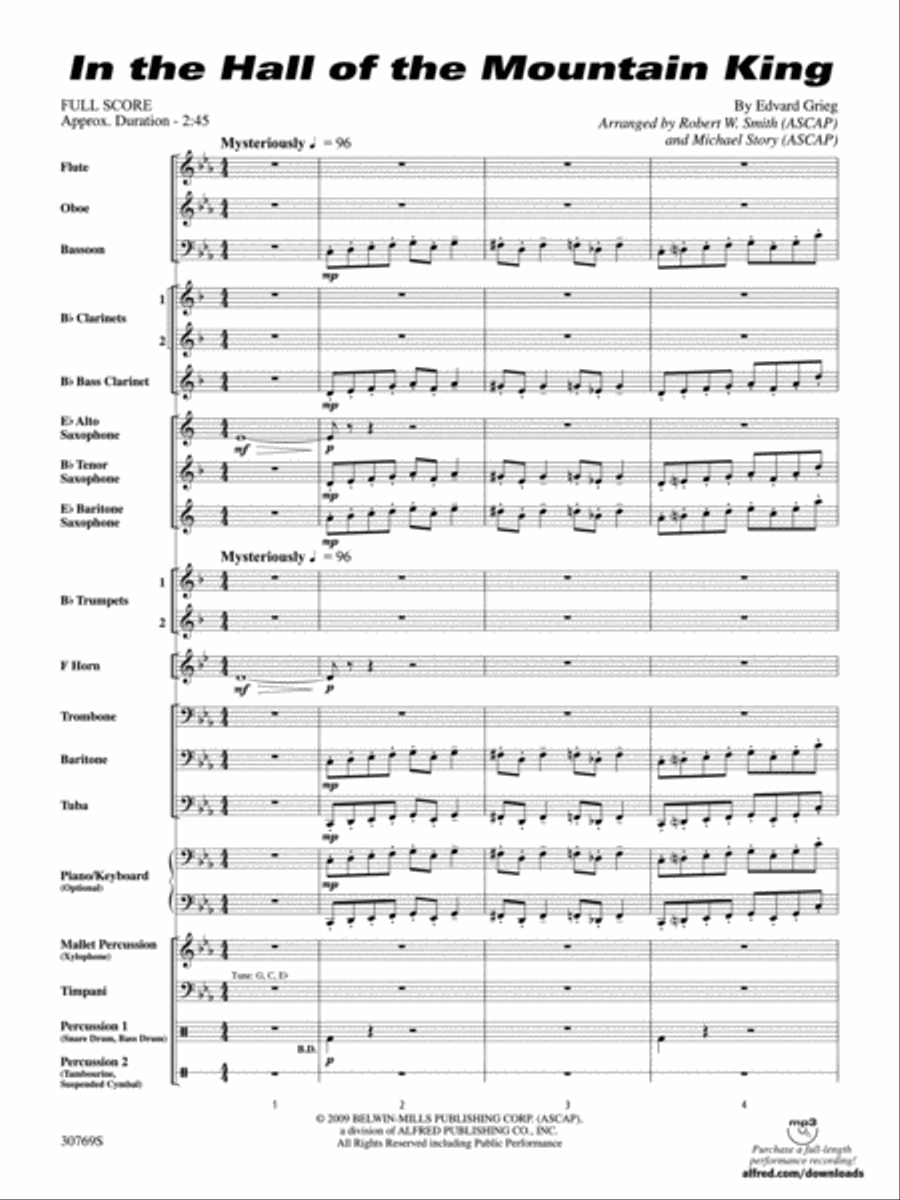 In the Hall of the Mountain King Concert Band scores gallery preview page 2