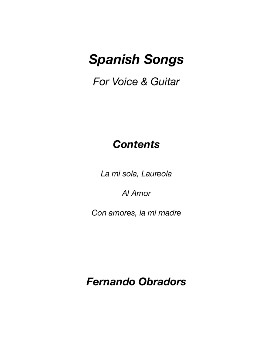 Spanish Songs for Voice and Guitar (Obradors) Chamber Music scores gallery preview page 3