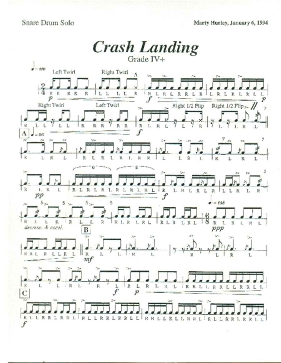 Crash Landing Percussion scores gallery preview page 2