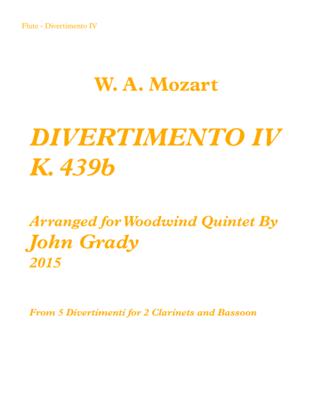 Divertimento #4 for Woodwind Quintet, K. 439 image number null