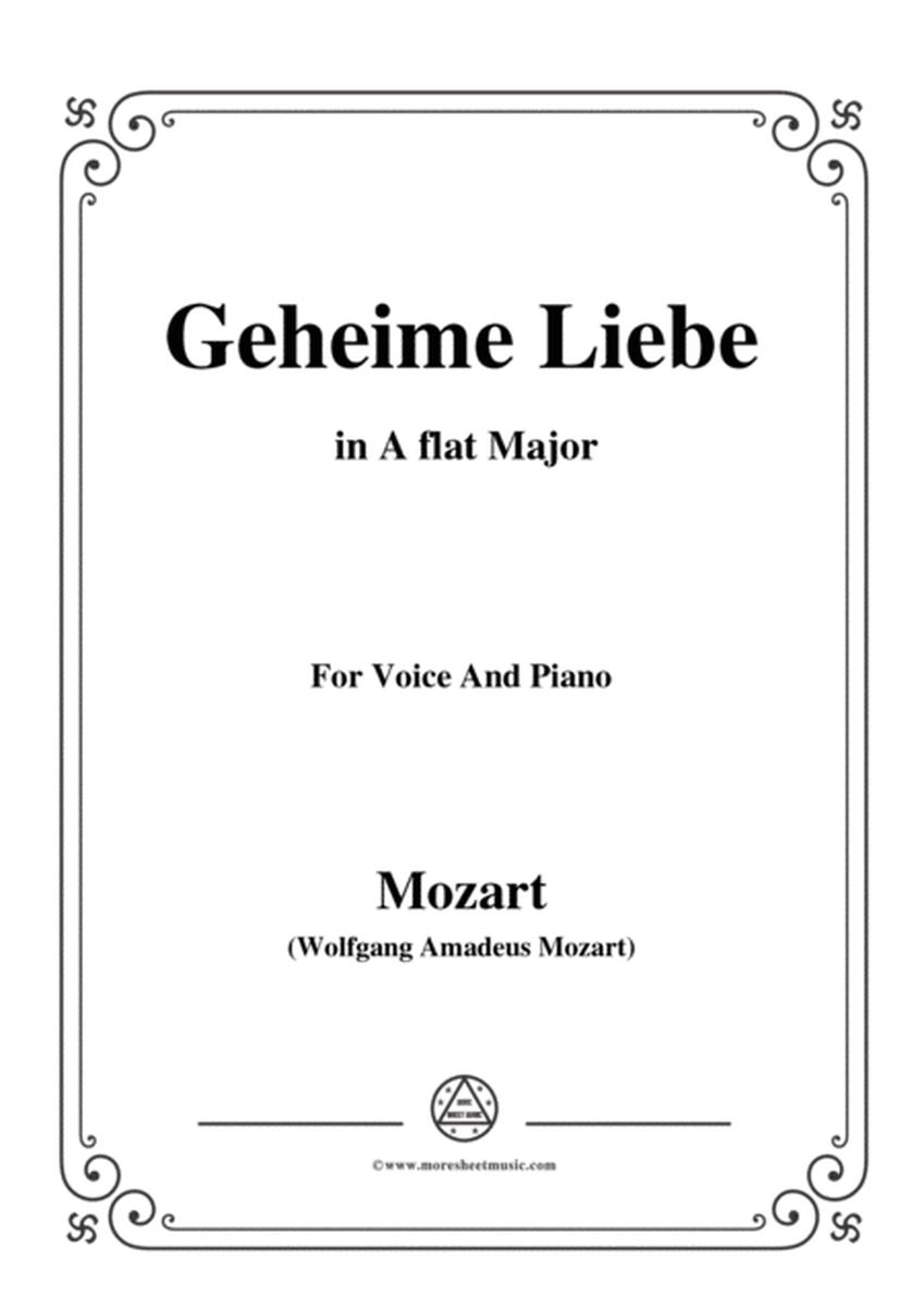 Mozart-Geheime Liebe,in A flat Major,for Voice and Piano image number null