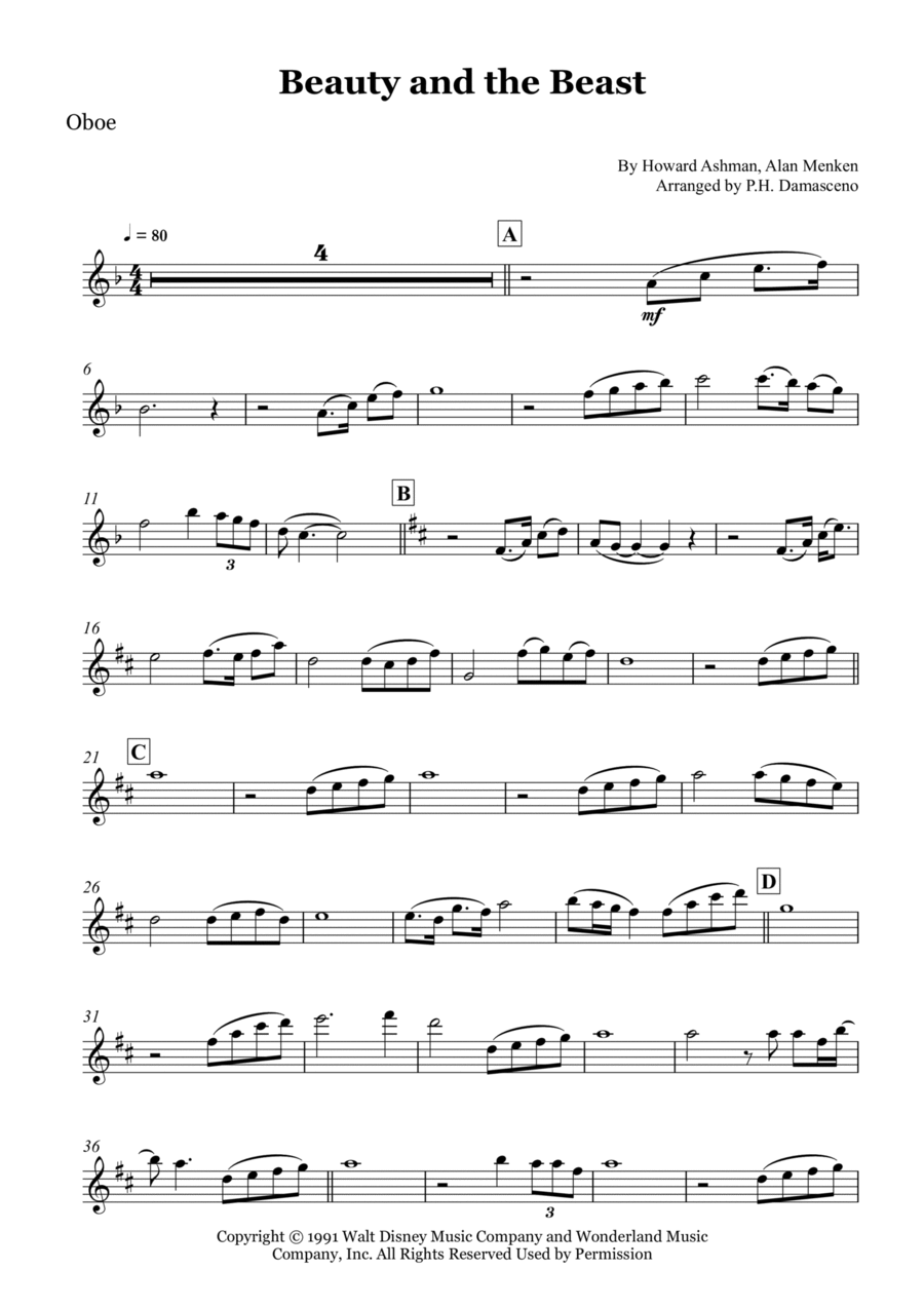 Beauty And The Beast Piano scores gallery preview page 1