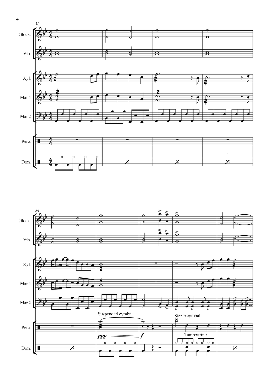 Hey Brother Percussion Ensemble scores gallery preview page 6