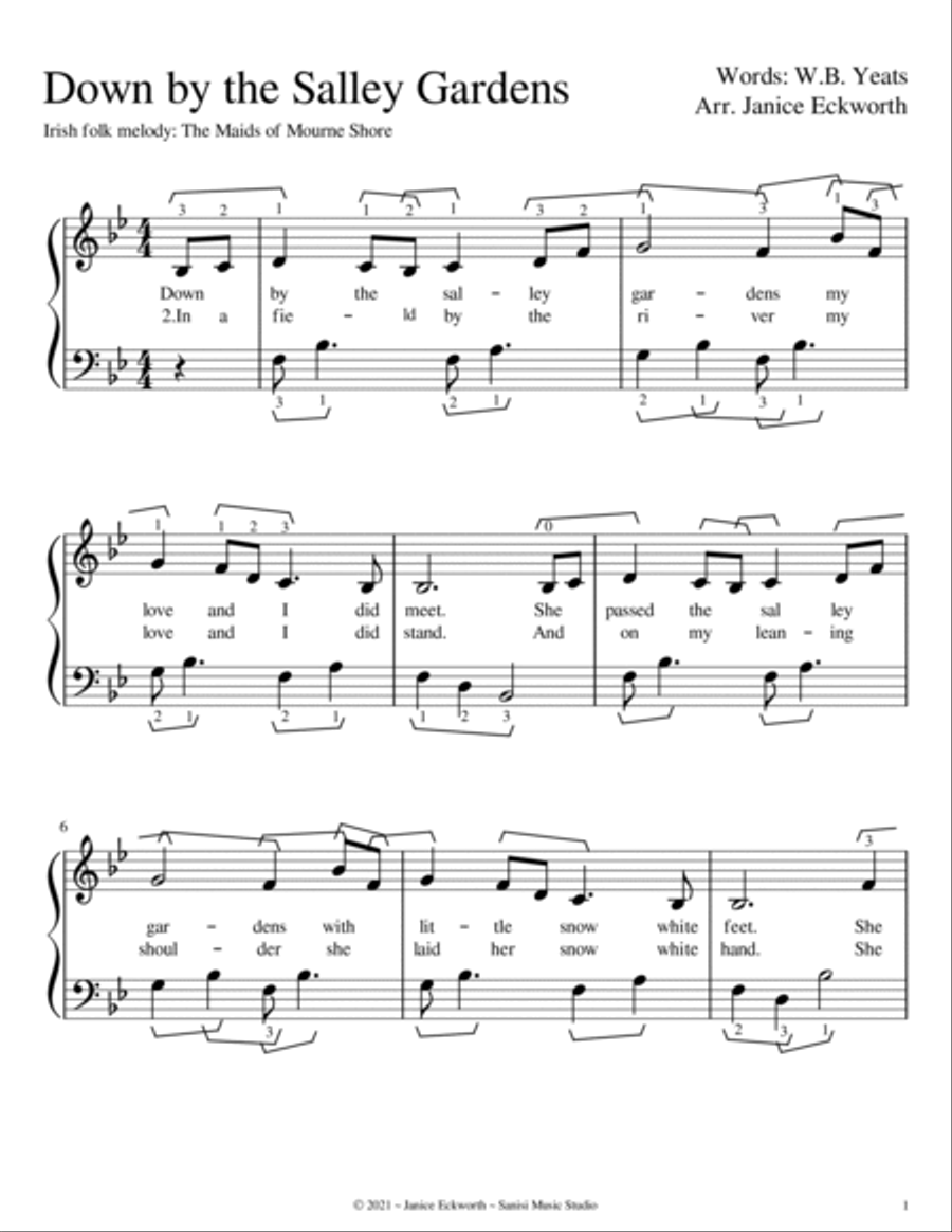 Down by the Salley Gardens (for Harp) Harp scores gallery preview page 2