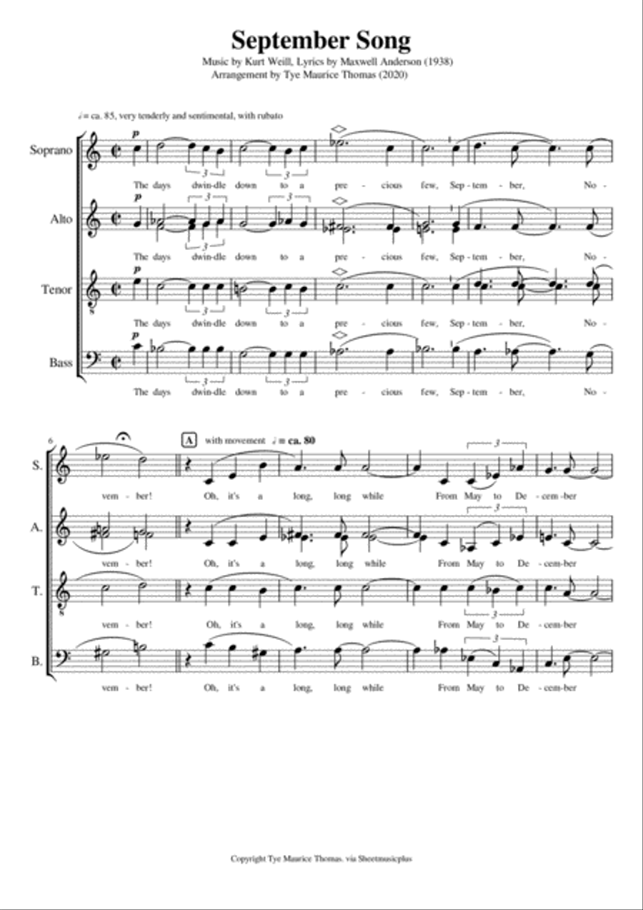 September Song Divisi scores gallery preview page 1