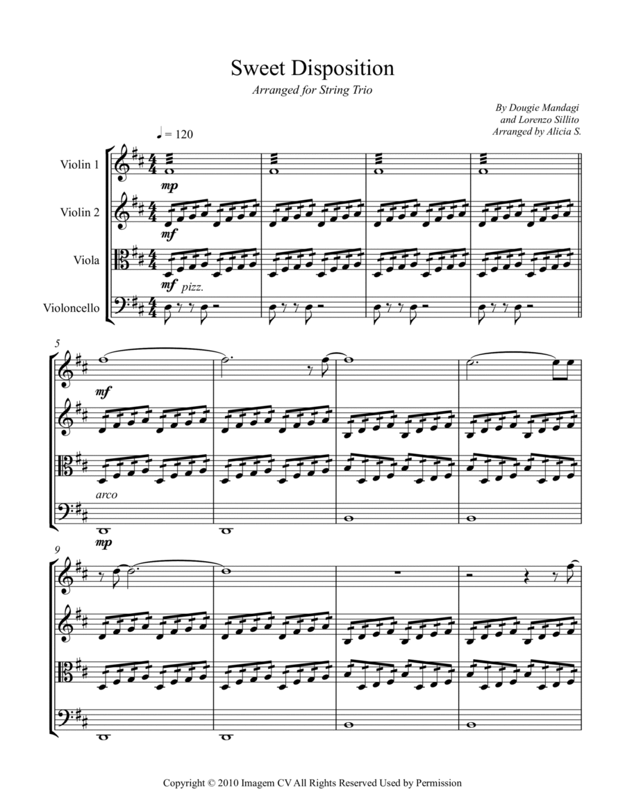 Sweet Disposition String Trio scores gallery preview page 1