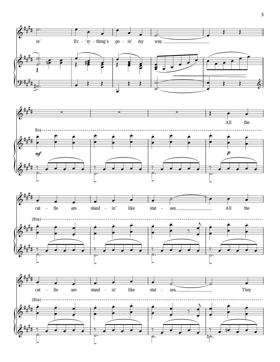Oh, What A Beautiful Mornin' (from Oklahoma!) Piano, Vocal scores gallery preview page 3