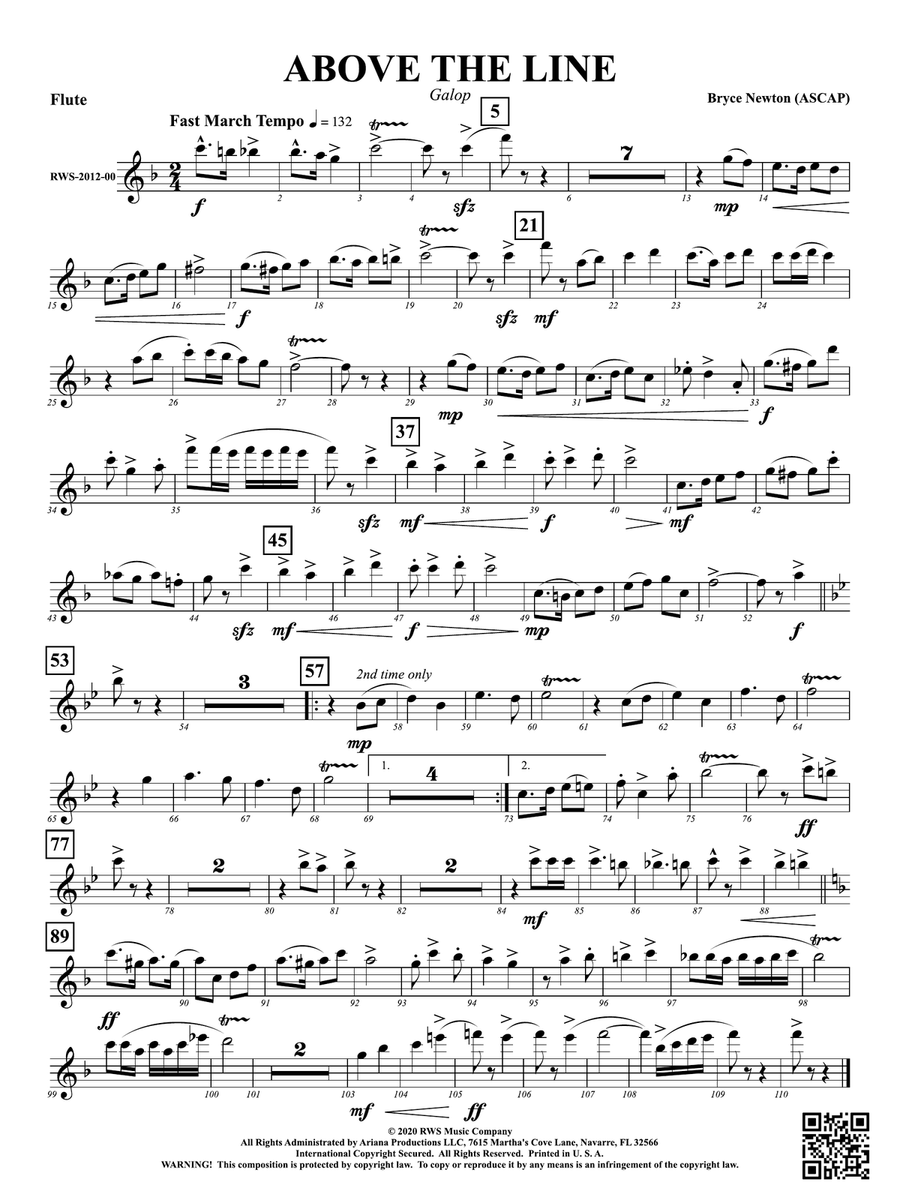 Above the Line - Galop: 1st Flute Flute scores gallery preview page 1