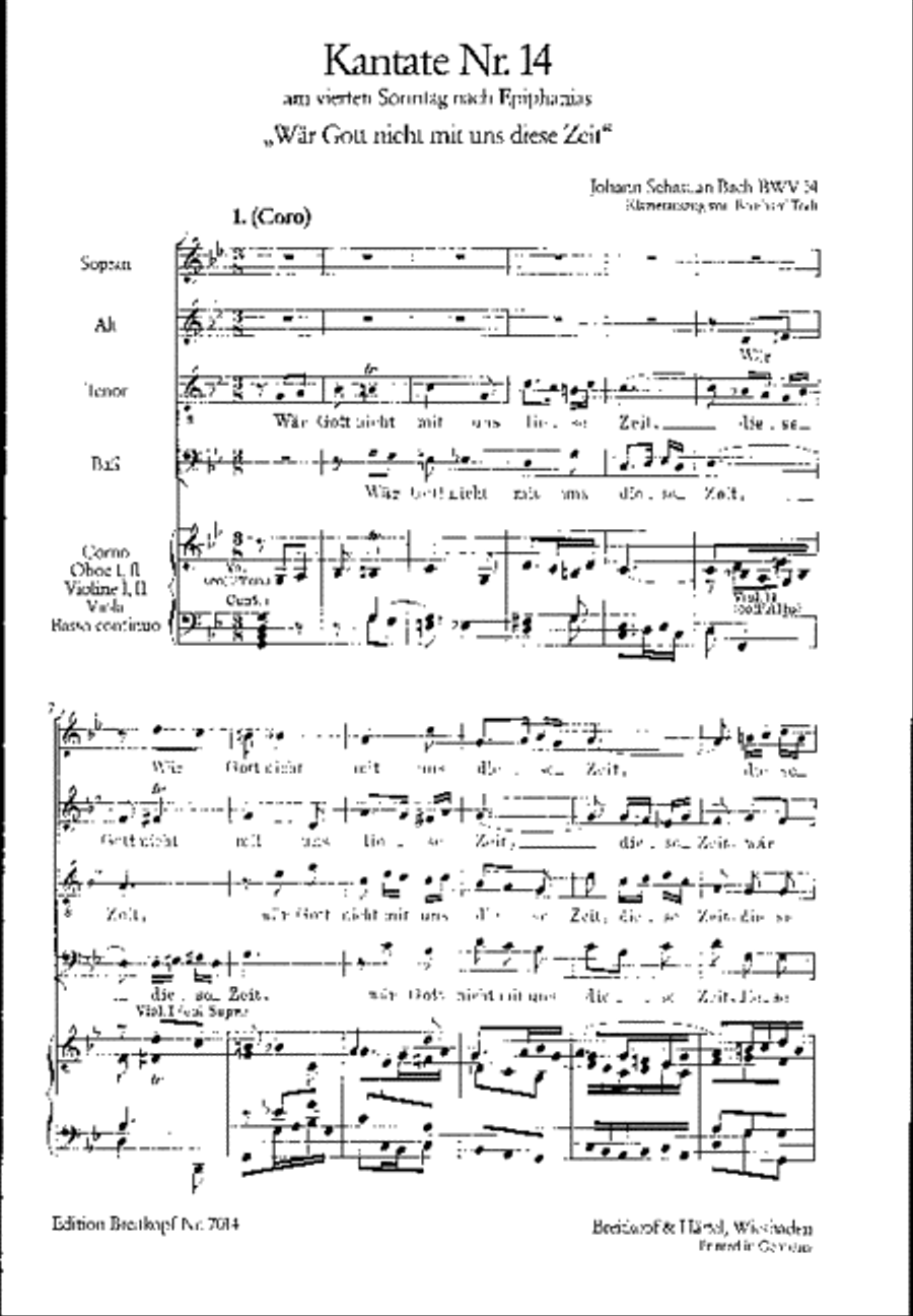 Cantata BWV 14 “Waer Gott nicht mit uns diese Zeit” STB scores gallery preview page 2