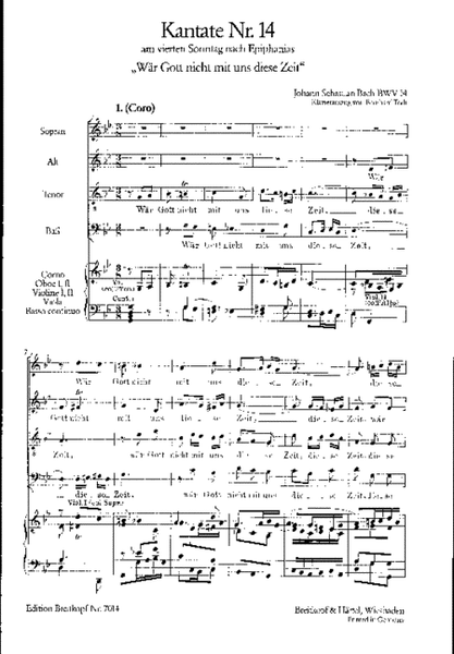 Cantata BWV 14 "Waer Gott nicht mit uns diese Zeit"