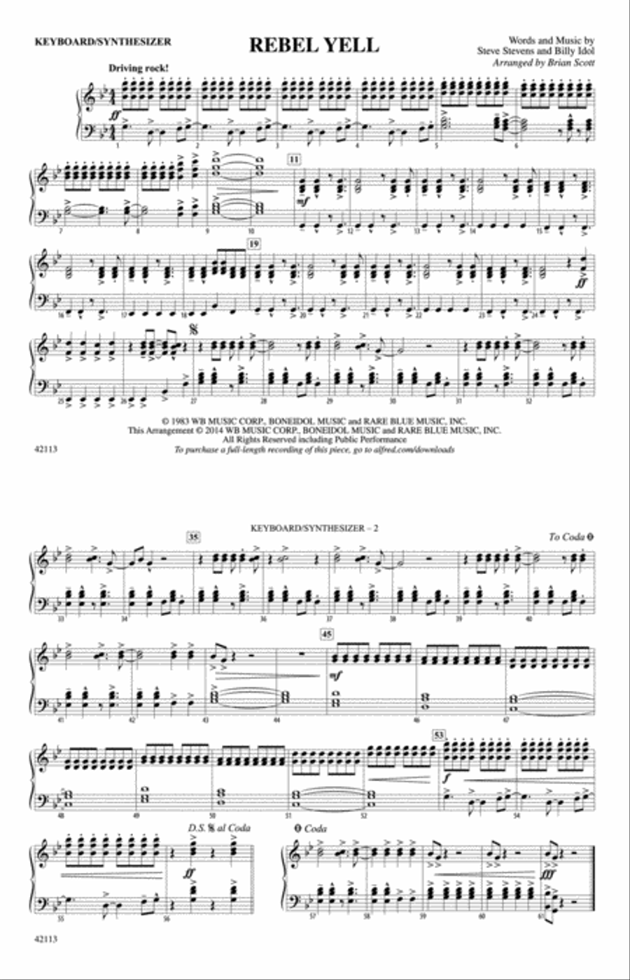 Rebel Yell: Piano Accompaniment Piano Accompaniment scores gallery preview page 1