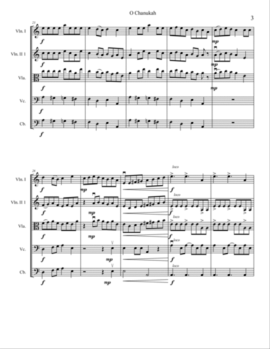 O Chanukah String Quartet scores gallery preview page 3