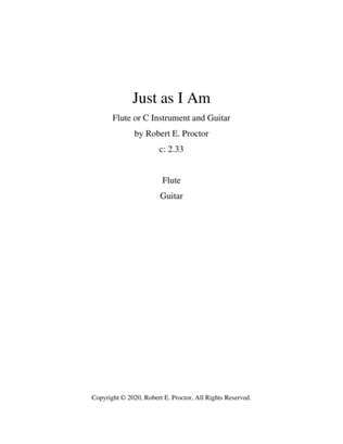 Book cover for Just As I Am for Flute or C Instrument and Guitar