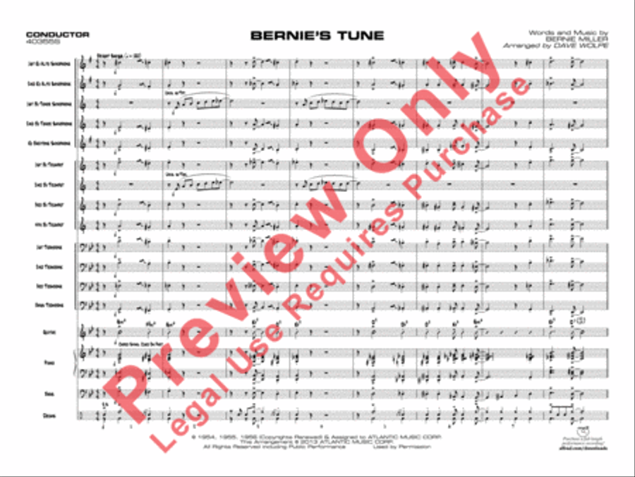 Bernie's Tune Jazz Ensemble scores gallery preview page 4