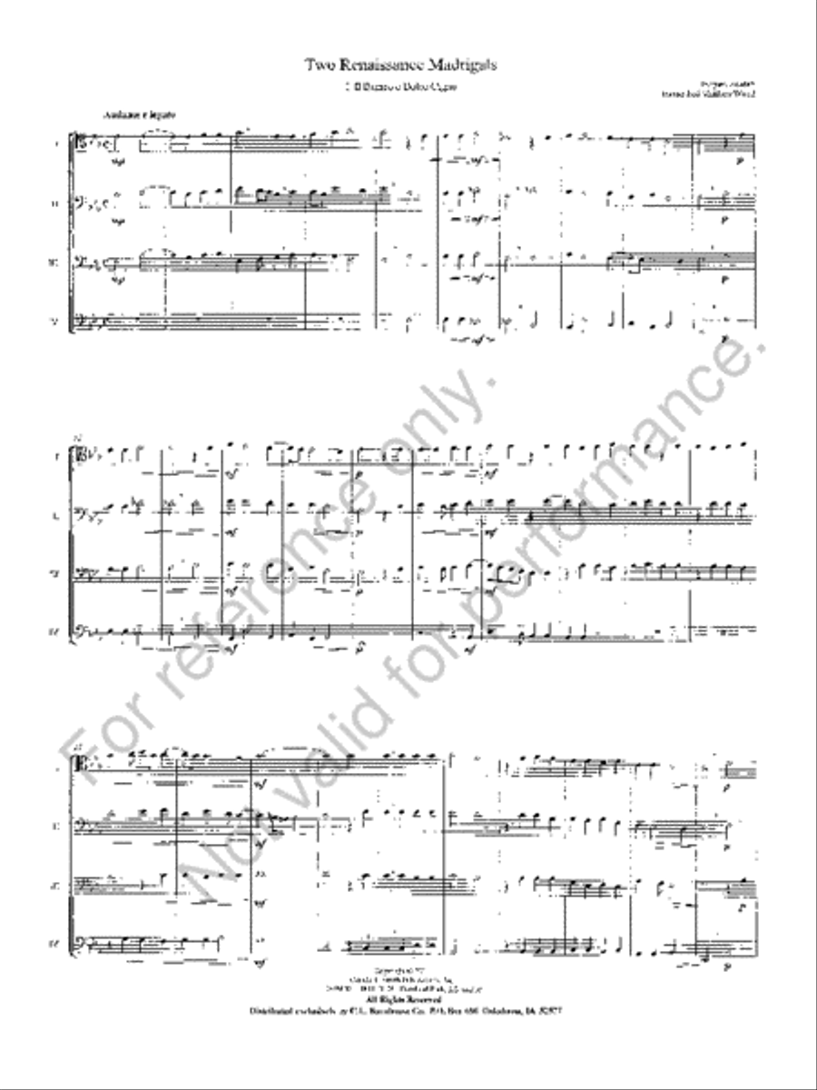 Two Renaissance Madrigals Score scores gallery preview page 2