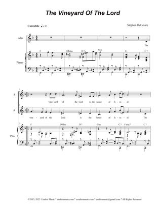 The Vineyard Of The Lord (Duet for Soprano and Alto solo)