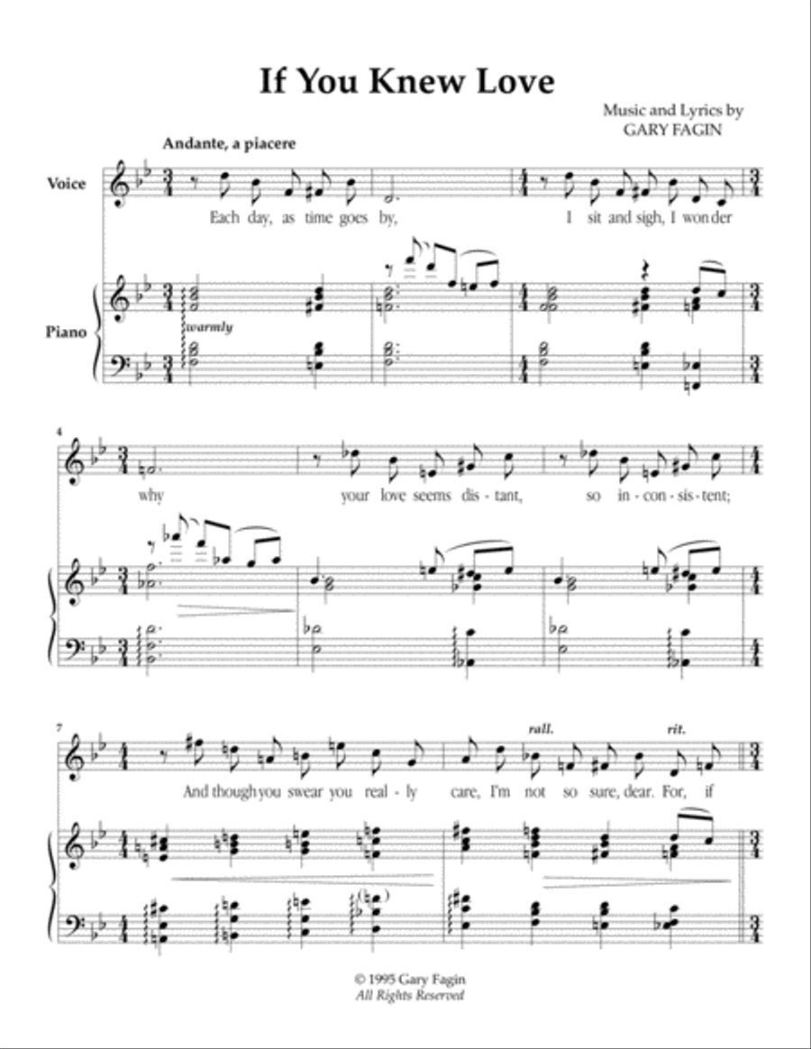 If You Knew Love, for voice and piano Soprano Voice scores gallery preview page 1