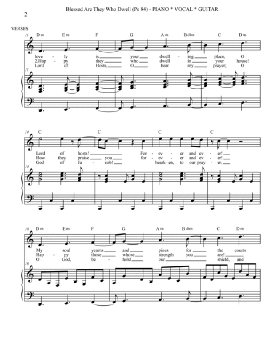 Blessed are They Who Dwell in the House of the Lord (Psalm 84) Small Ensemble scores gallery preview page 2