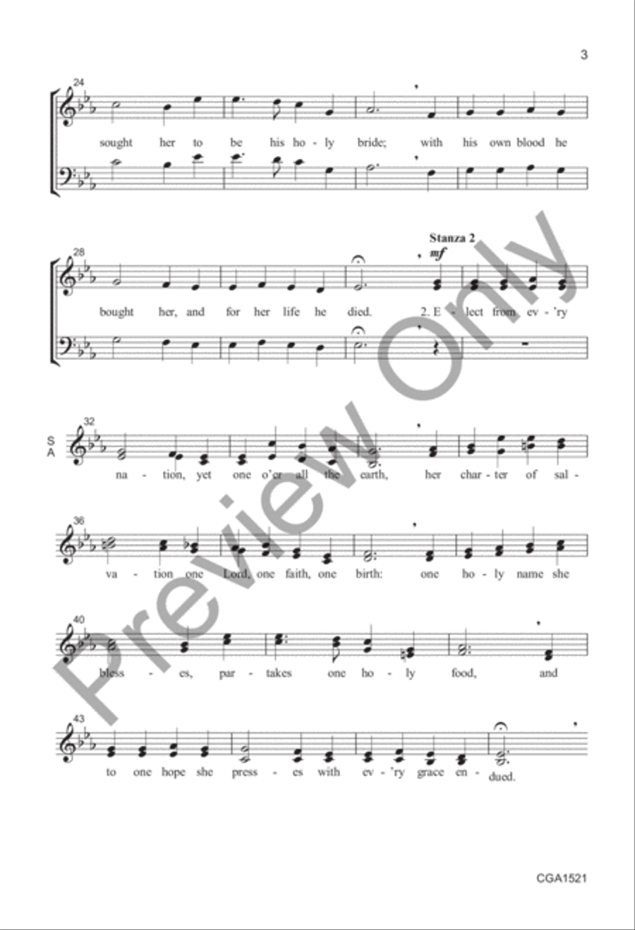 The Church's One Foundation (Choral Score) 4-Part scores gallery preview page 4