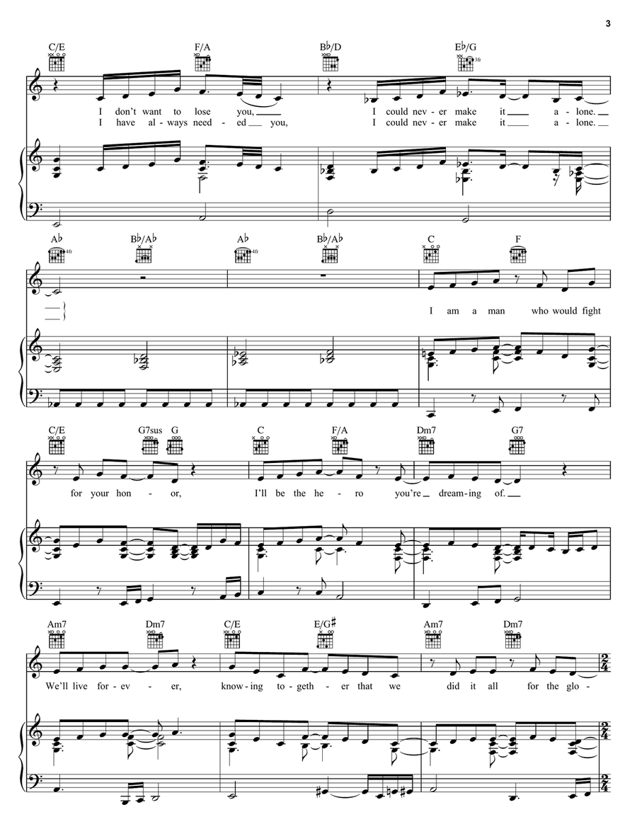 Glory Of Love Glory Of Love Piano, Vocal, Guitar scores gallery preview page 3