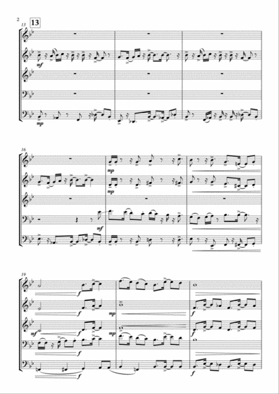 Silent Night Blues for Brass Quintet 2017 Holiday Contest Entry Brass Quintet scores gallery preview page 2