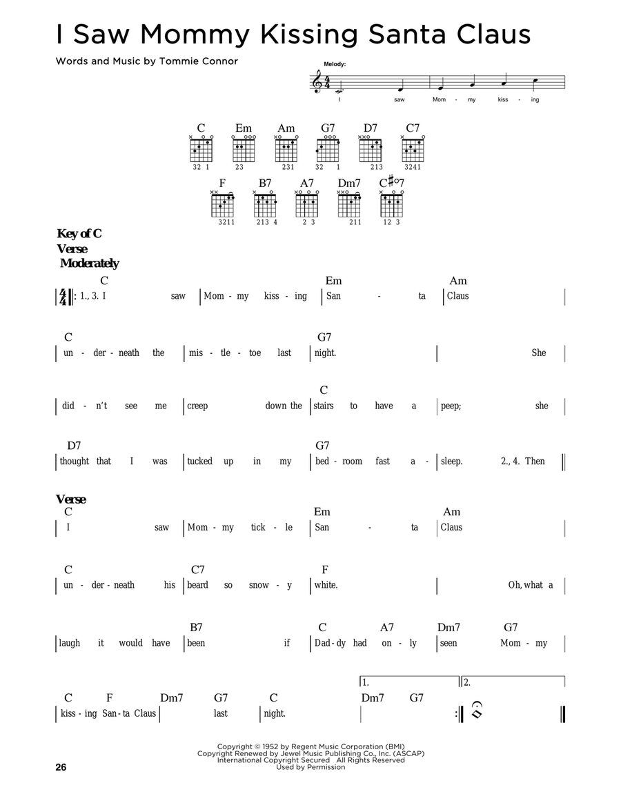 I Saw Mommy Kissing Santa Claus Guitar scores gallery preview page 1