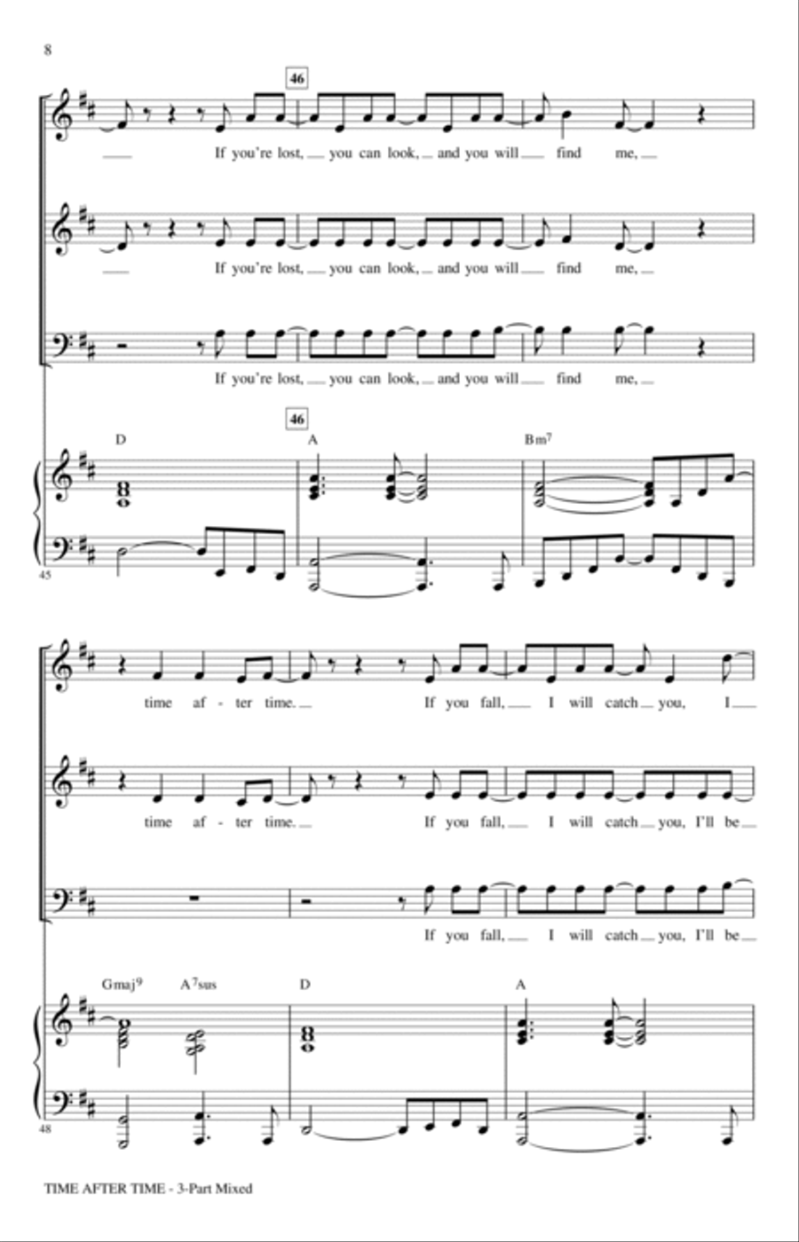 Time After Time (arr. Audrey Snyder) 3-Part scores gallery preview page 6