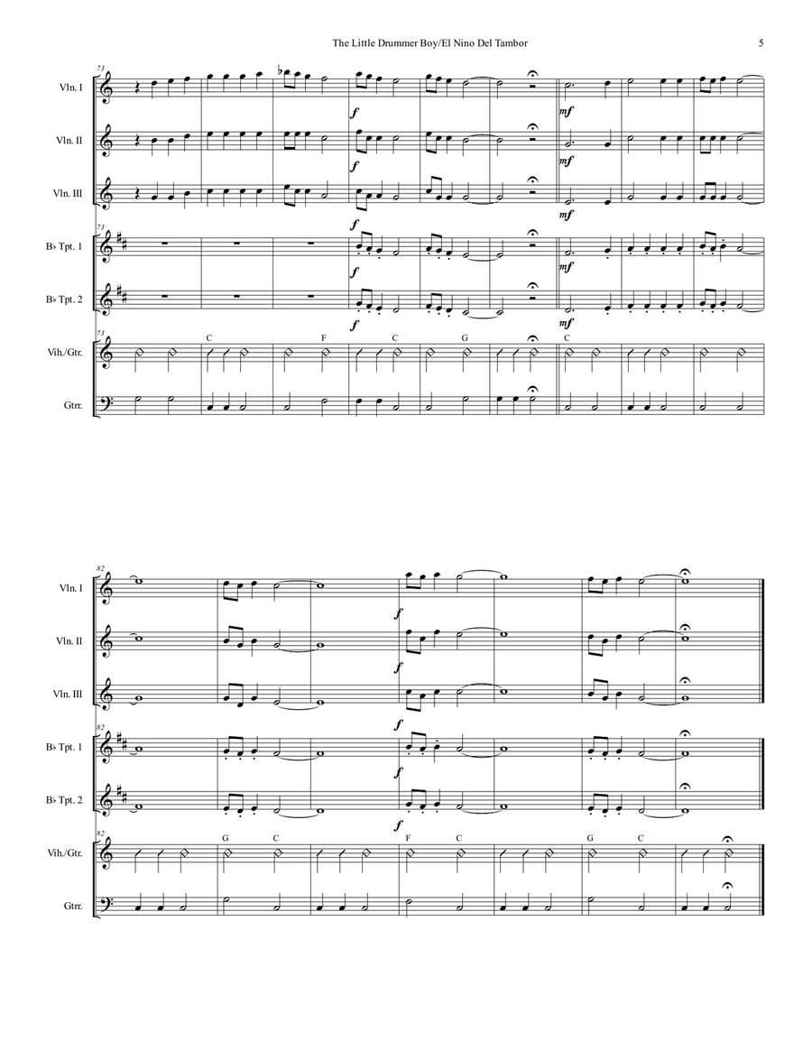 The Little Drummer Boy The Little Drummer Boy Small Ensemble scores gallery preview page 5