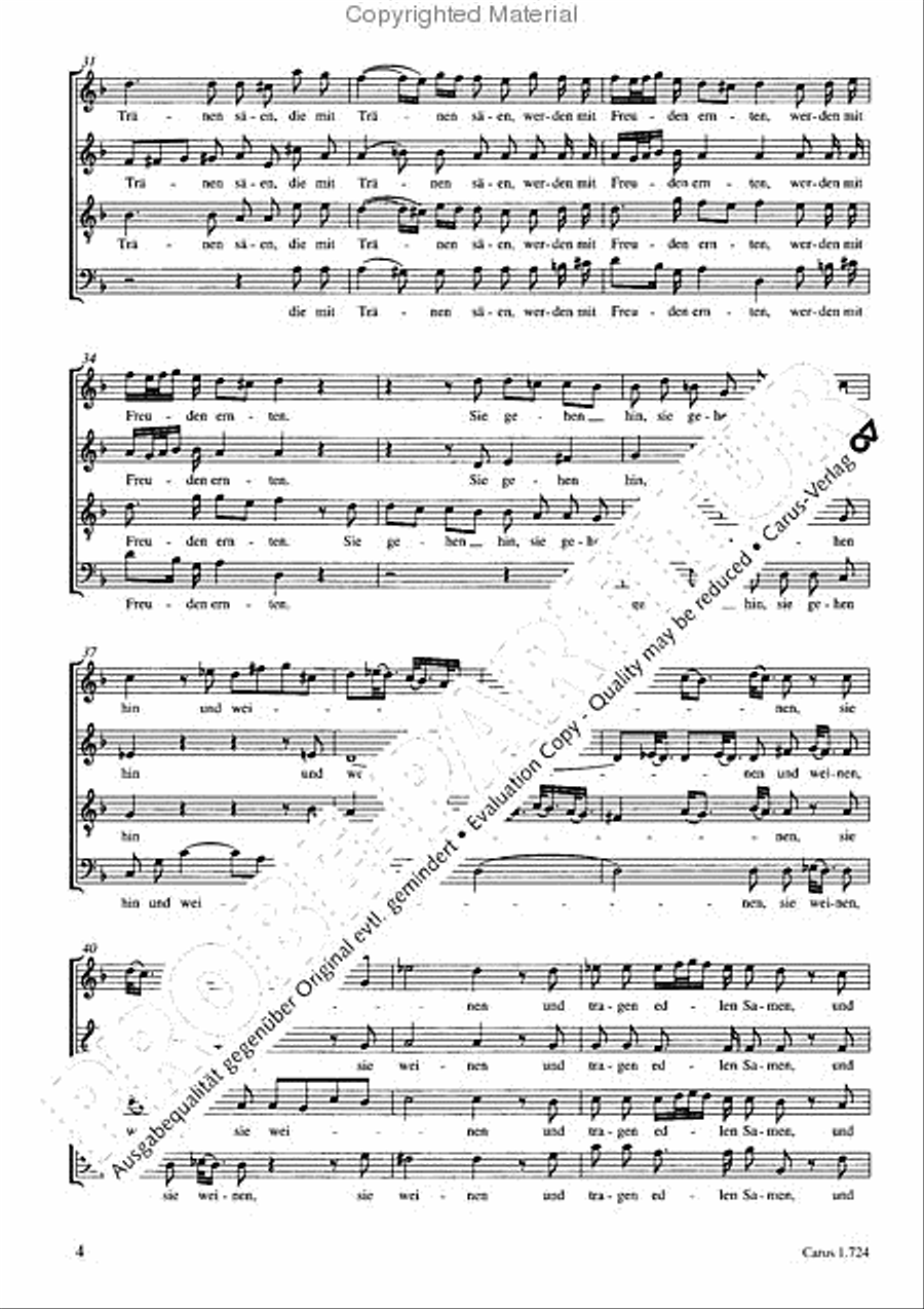 He who weeping soweth (Die mit Tranen saen) 4-Part scores gallery preview page 5