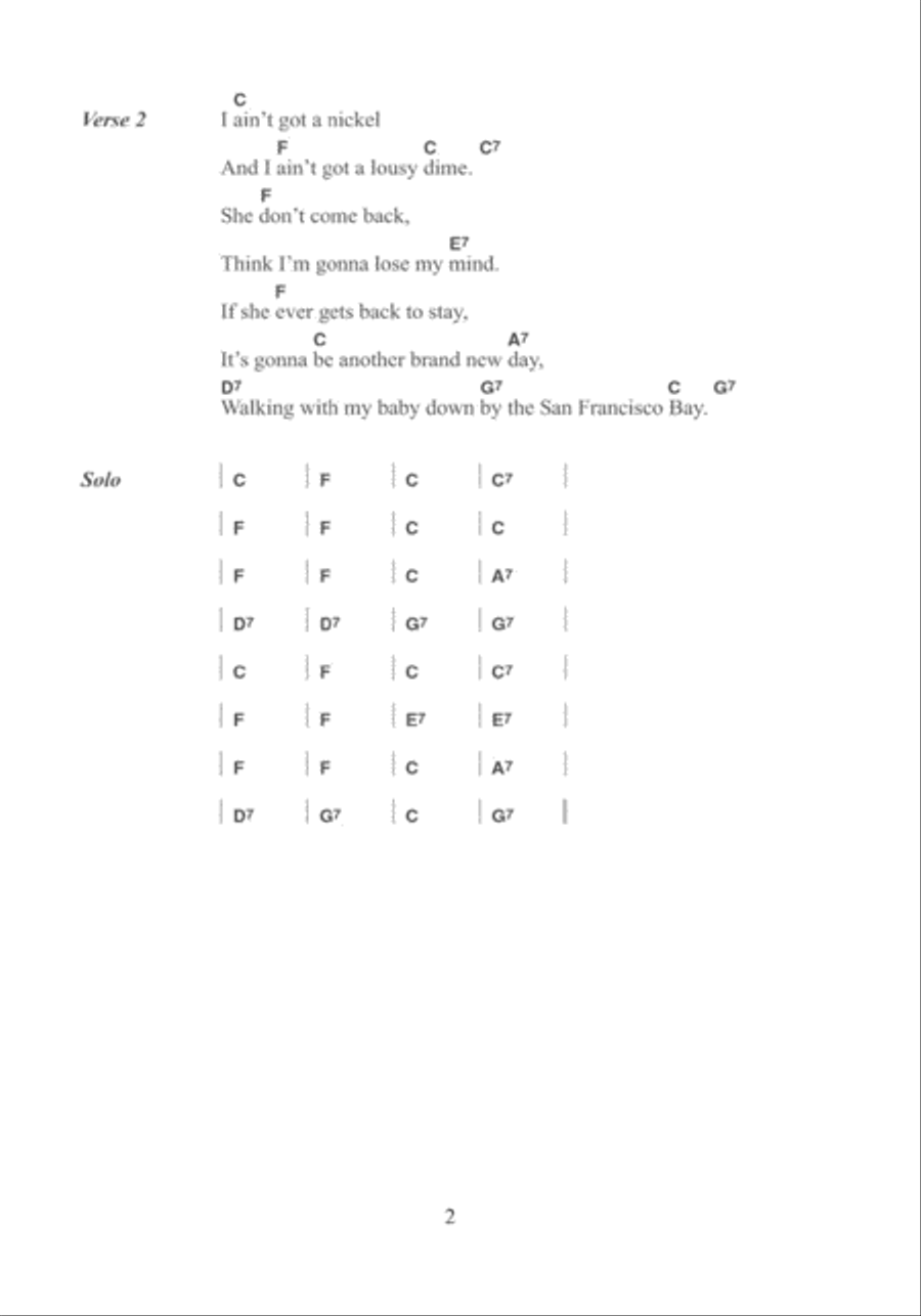 San Francisco Bay Blues Electric Guitar scores gallery preview page 2