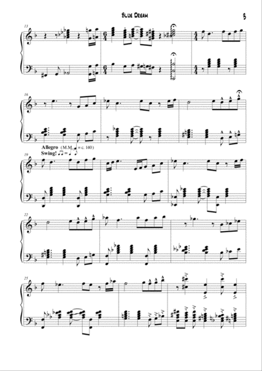 Blue Dream Blue Dream Piano Solo scores gallery preview page 3