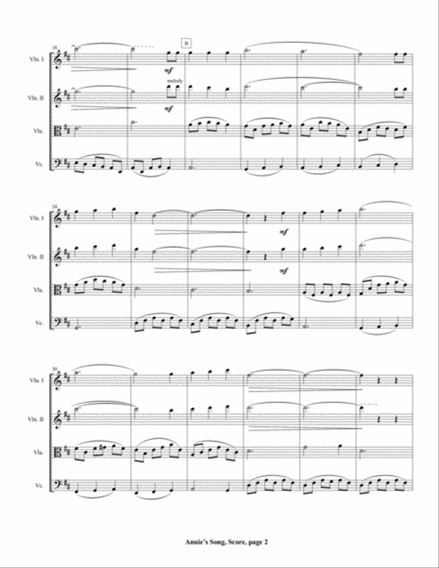 Annie's Song String Quartet scores gallery preview page 5