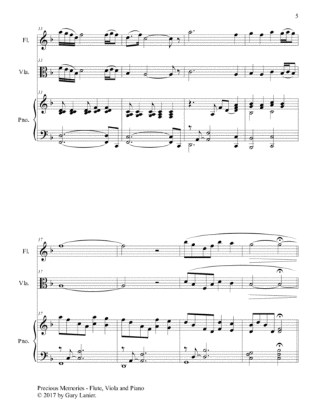 Precious Memories (Trio - Flute, Viola & Piano with Score/Part) image number null