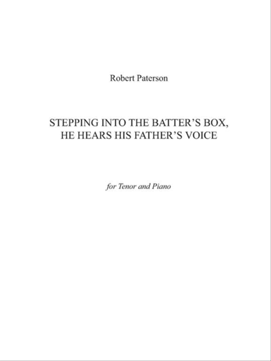 Stepping Into the Batter's Box, He Hears His Father's Voice Piano, Vocal scores gallery preview page 1