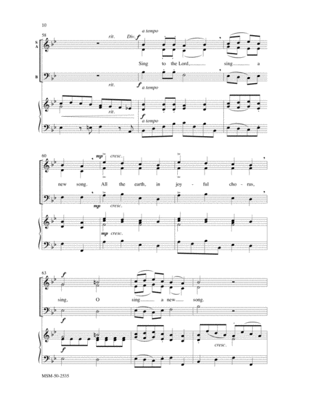 Sing to the Lord a New Song (Choral Score)