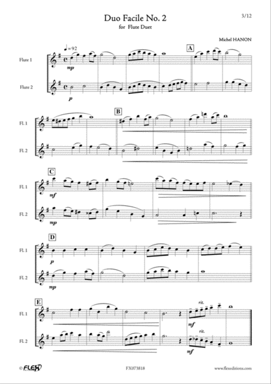 11 Easy Duets Flute Duet scores gallery preview page 3