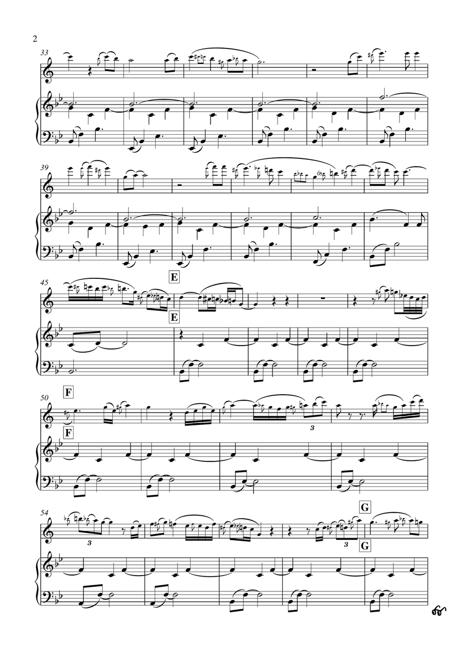 The old rugged cross (piano & tenor sax) Tenor Saxophone scores gallery preview page 2
