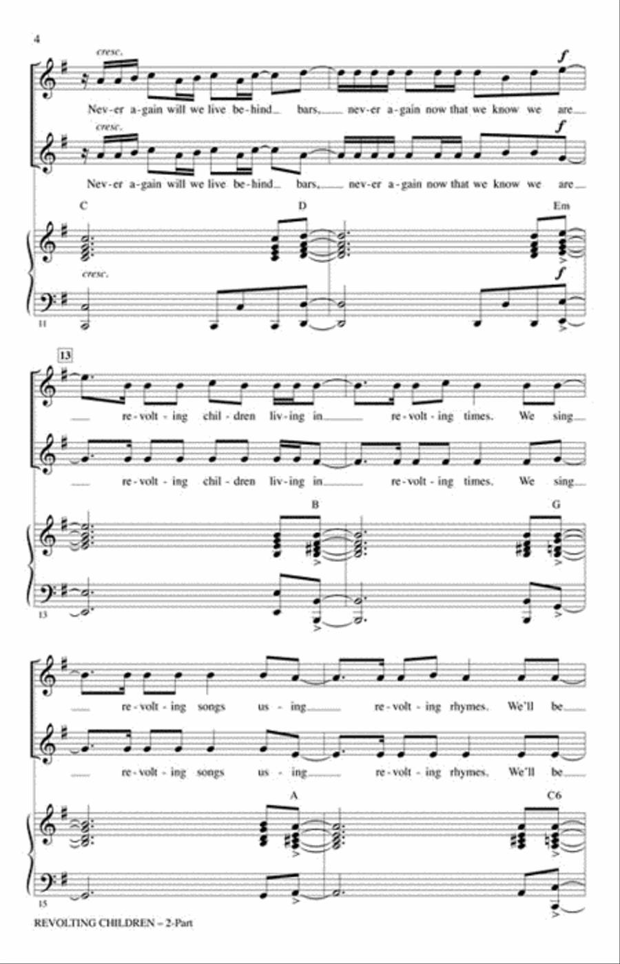 Revolting Children Revolting Children 2-Part scores gallery preview page 4