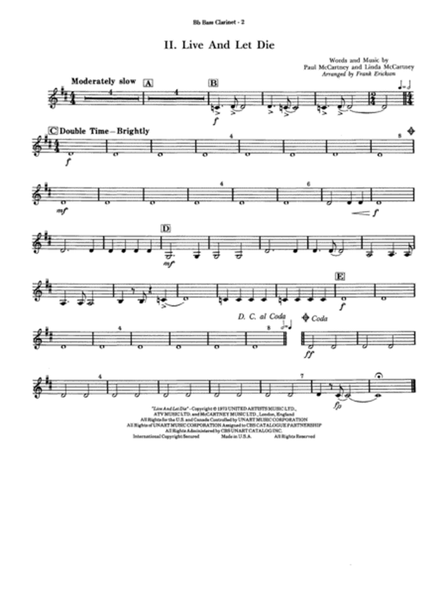James Bond Suite (Medley): B-flat Bass Clarinet