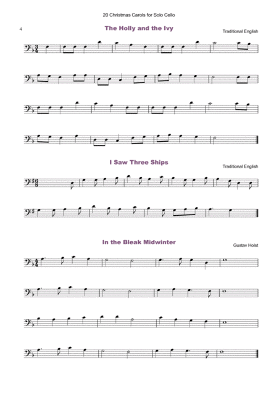 20 Favourite Christmas Carols for solo Cello and Piano Piano scores gallery preview page 5