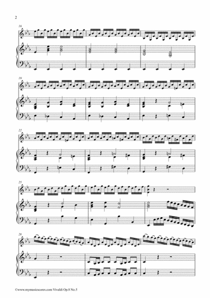 Vivaldi Violin Concerto Op. 8 No. 5 "La tempesta di mare" for Violin and Piano image number null